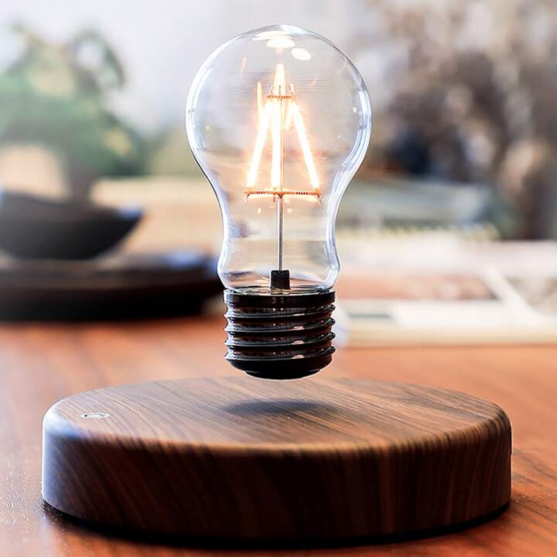 Lámpara Gravité — Luz Flotante con Base de Madera